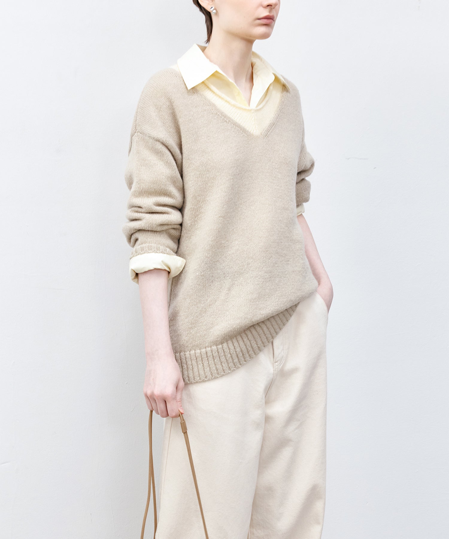 Basic Bi-Color Knit Sweater