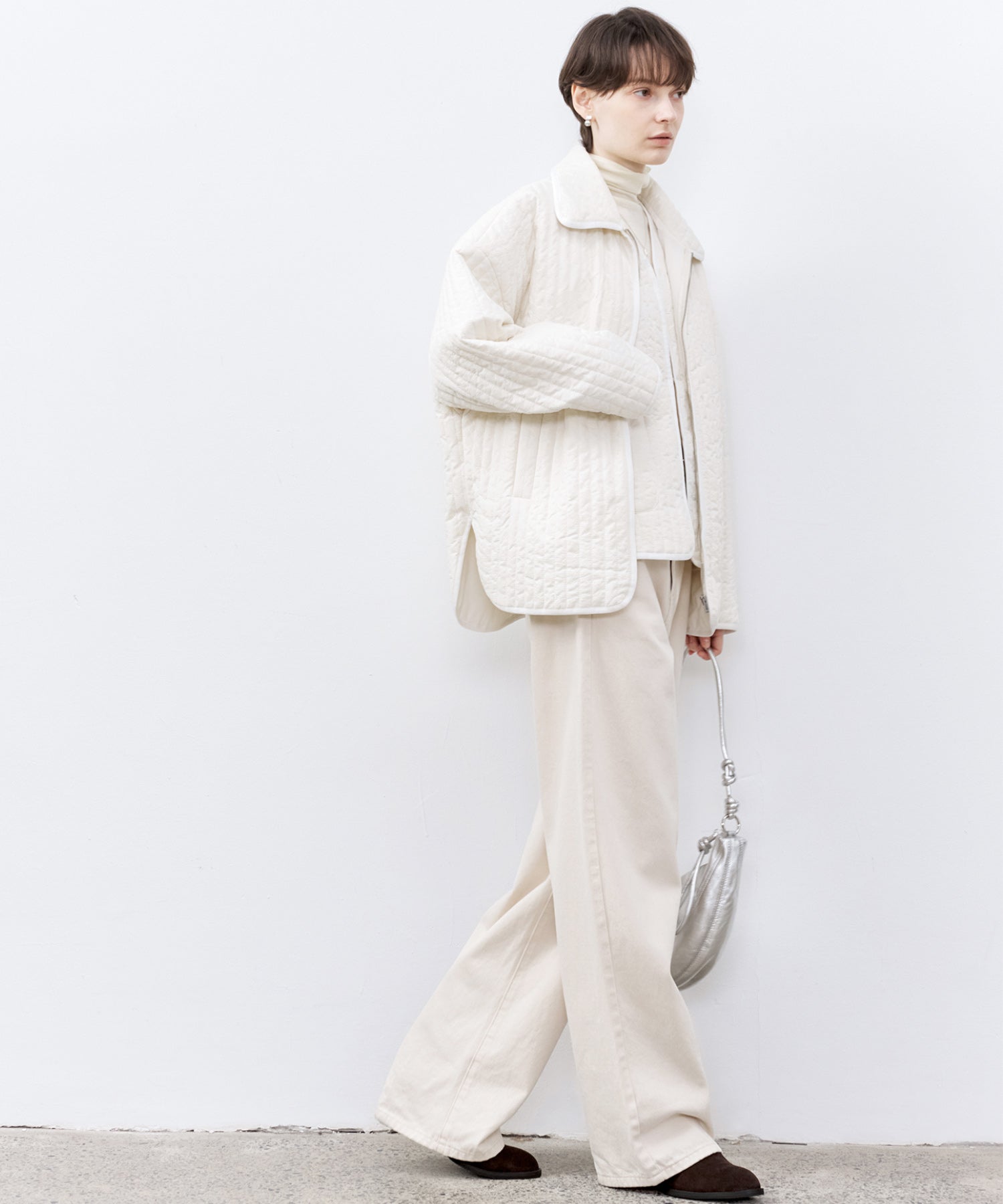 Flocked Print Quilted Jacket