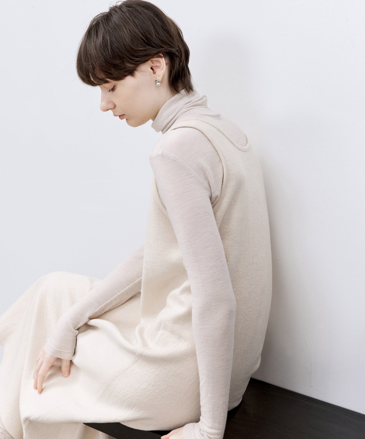 Textured Tencel Wool Sleeveless Dress