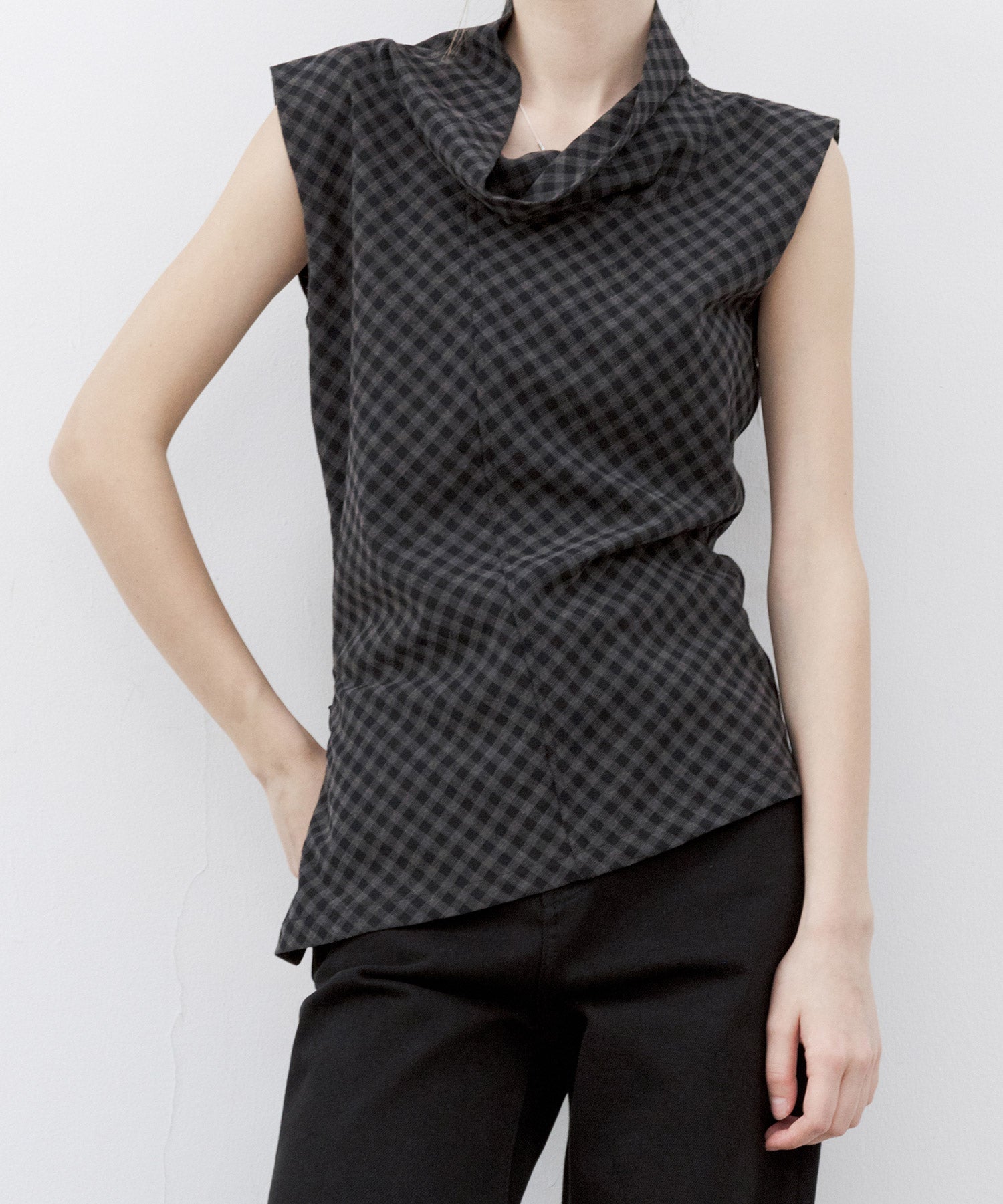 Asymmetrical Hem Drape Top