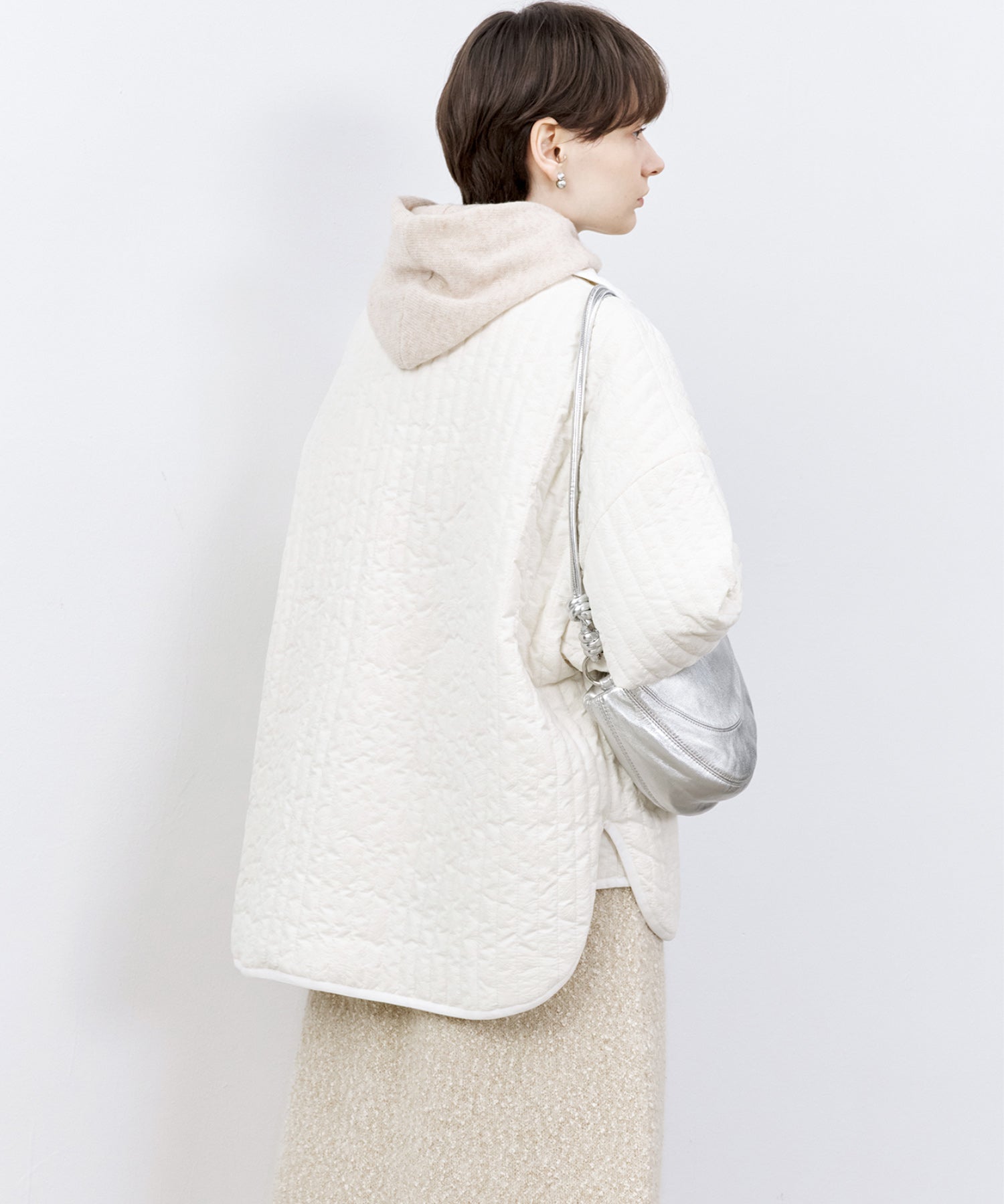 Flocked Print Quilted Jacket