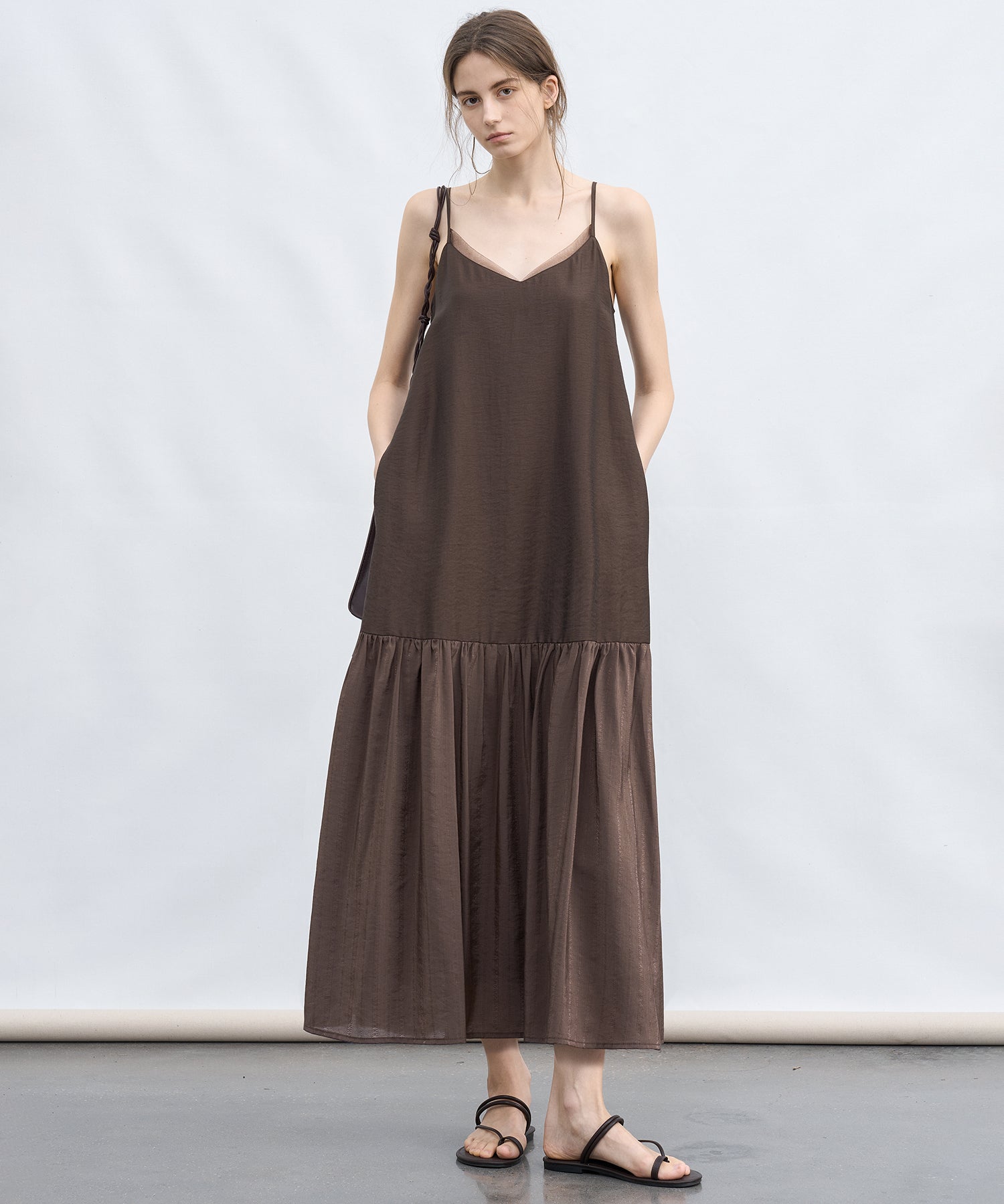 Sheer Docking Camisole Long Dress