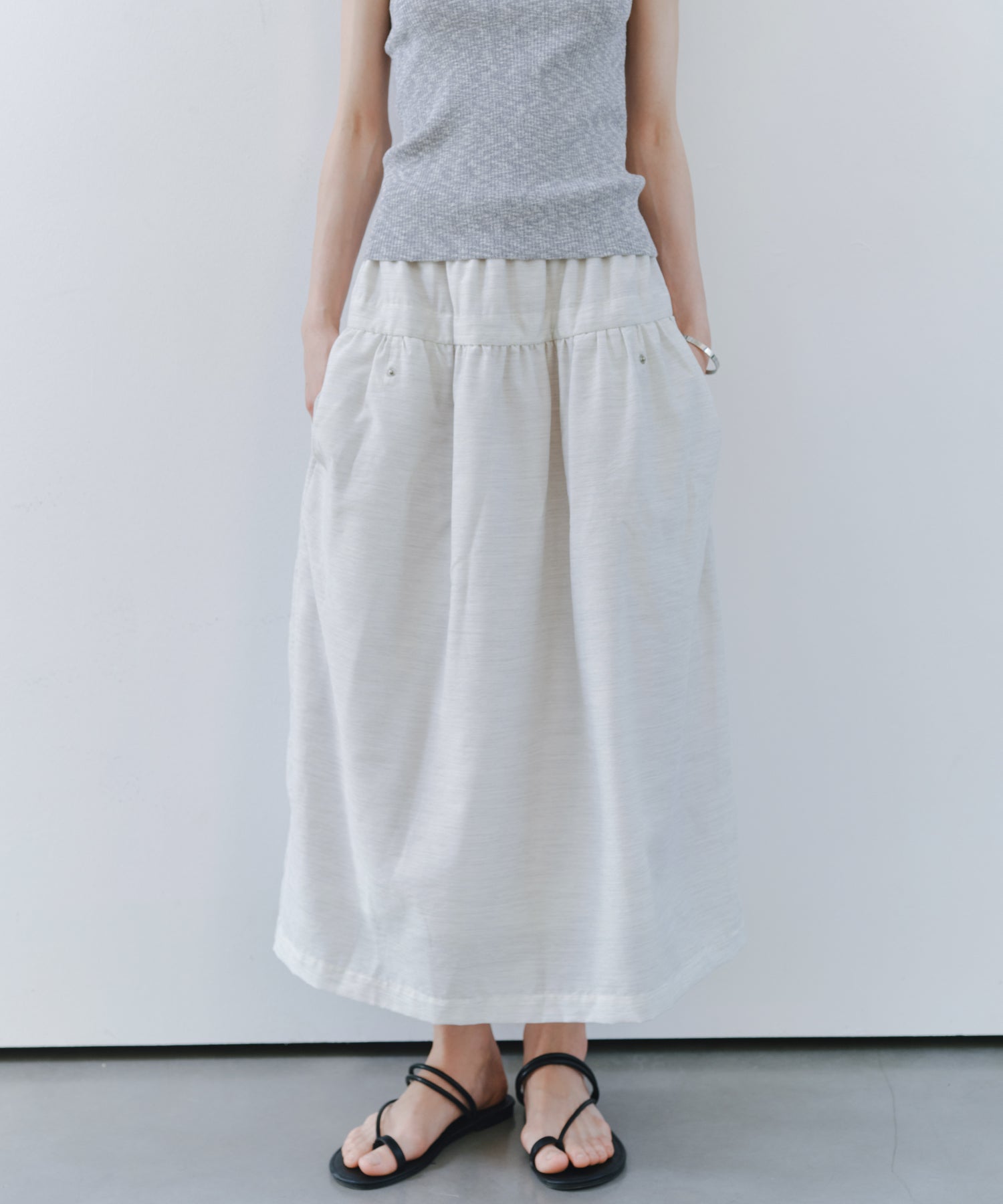 「7月上旬～中旬出荷」Linen-Like Balloon Skirt