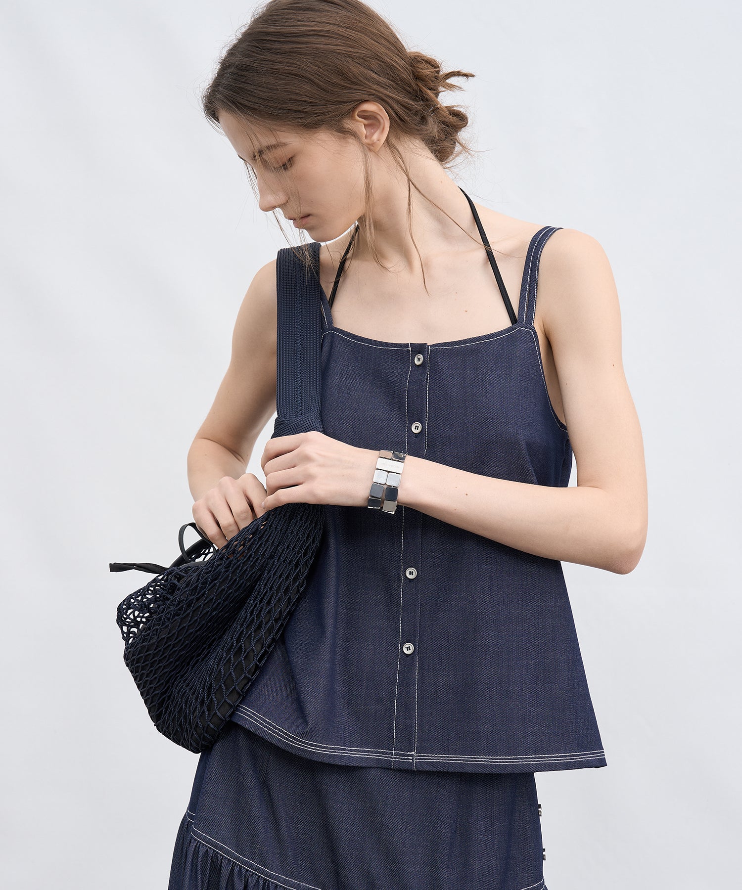 「4月中旬～下旬出荷」Light Denim Camisole Top