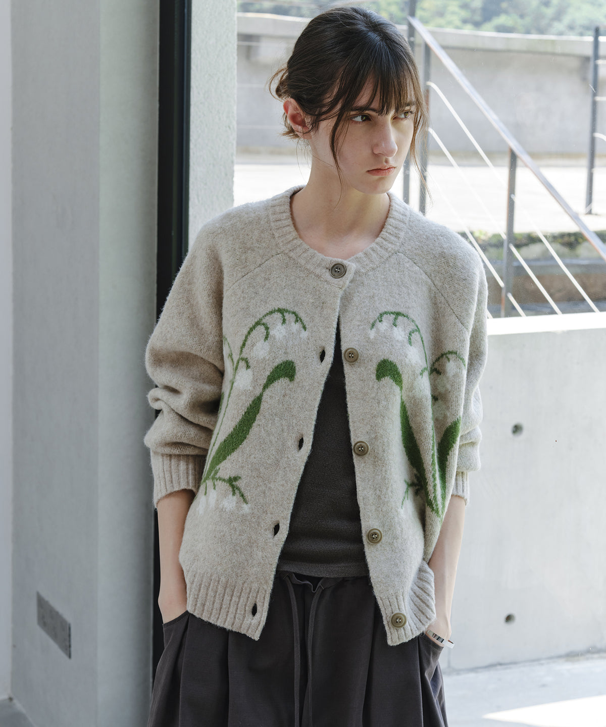 「10月下旬出荷予定」Lily of the Valley Jacquard Knit Cardigan
