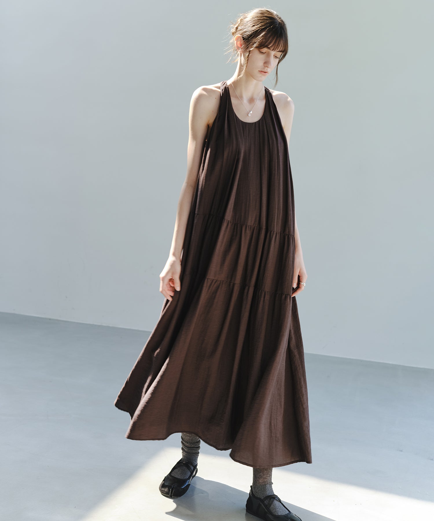「7月上旬～中旬出荷」Halter Neck Tiered Maxi Dress