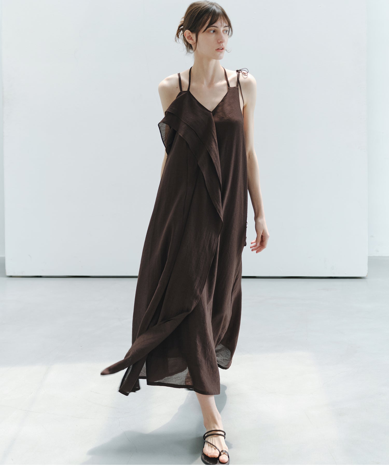 「6月上旬～中旬出荷」Asymmetrical Layered Cami Dress