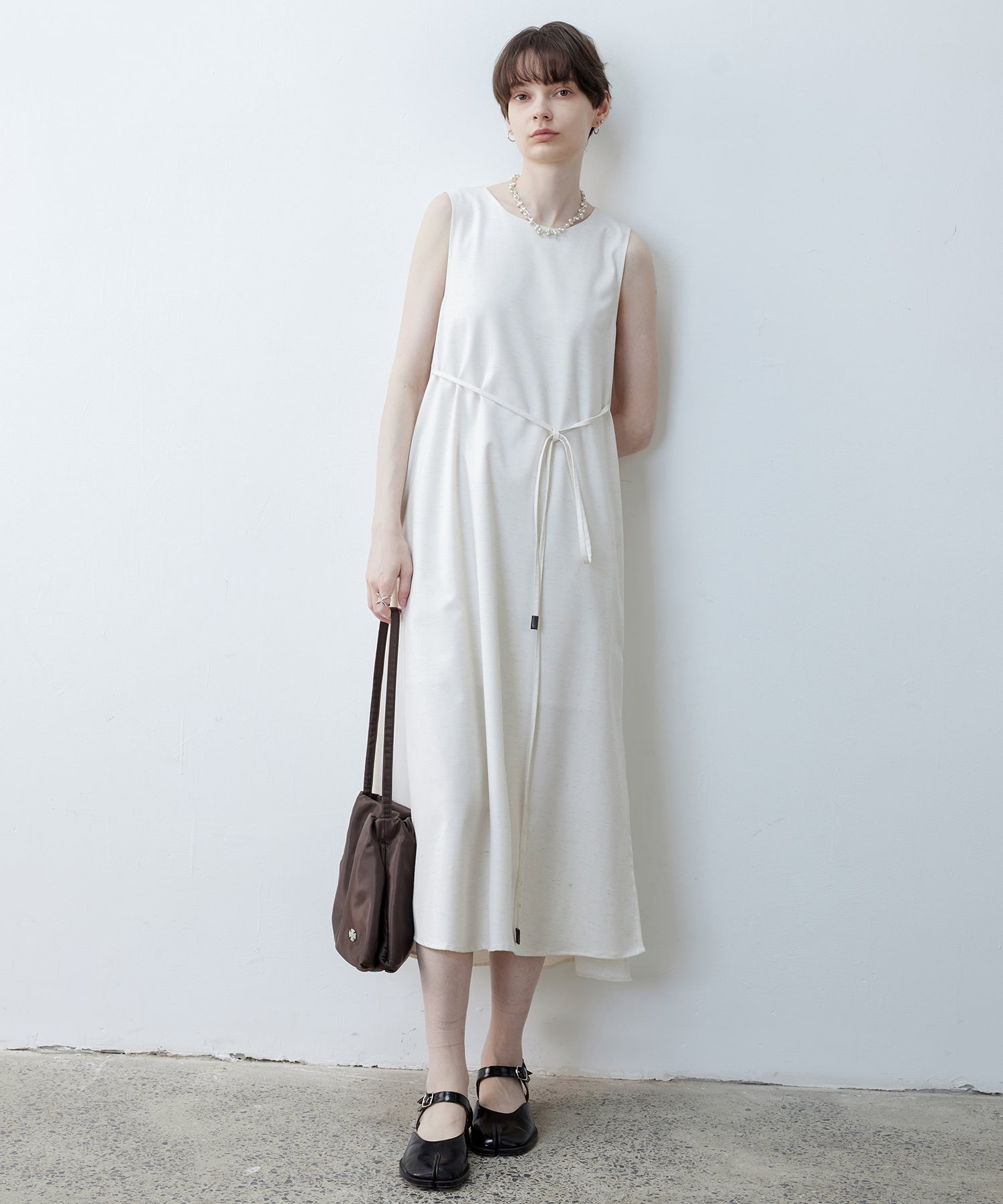 Back-Drape Sleeveless Midi Dress