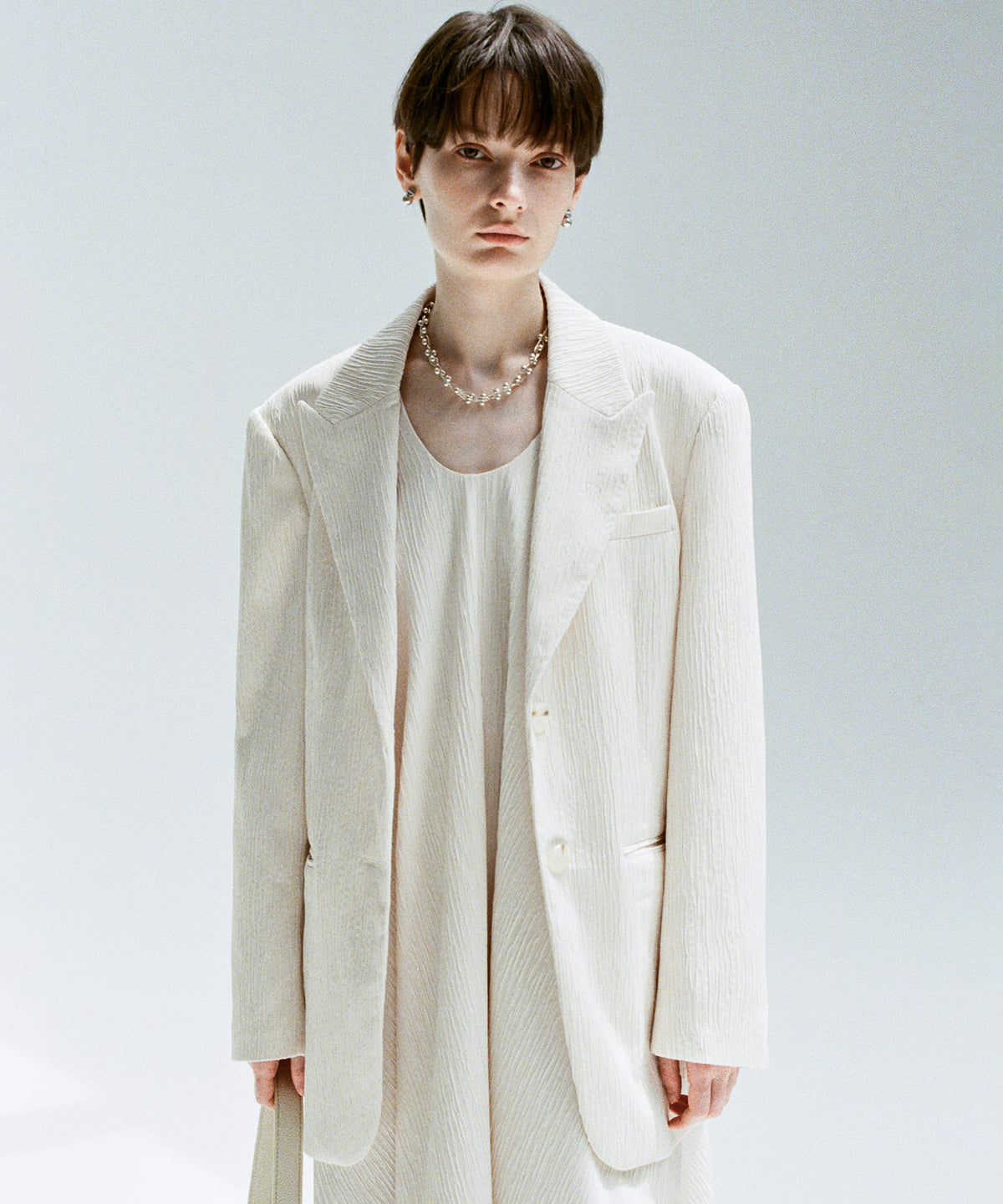 Textured Oversized Tailored Jacket
