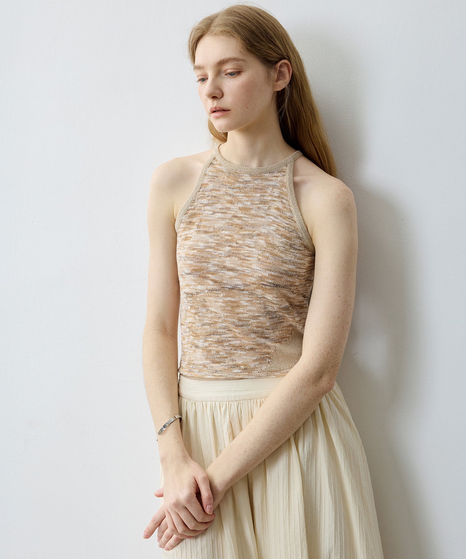 Melange Knit Halter Tank
