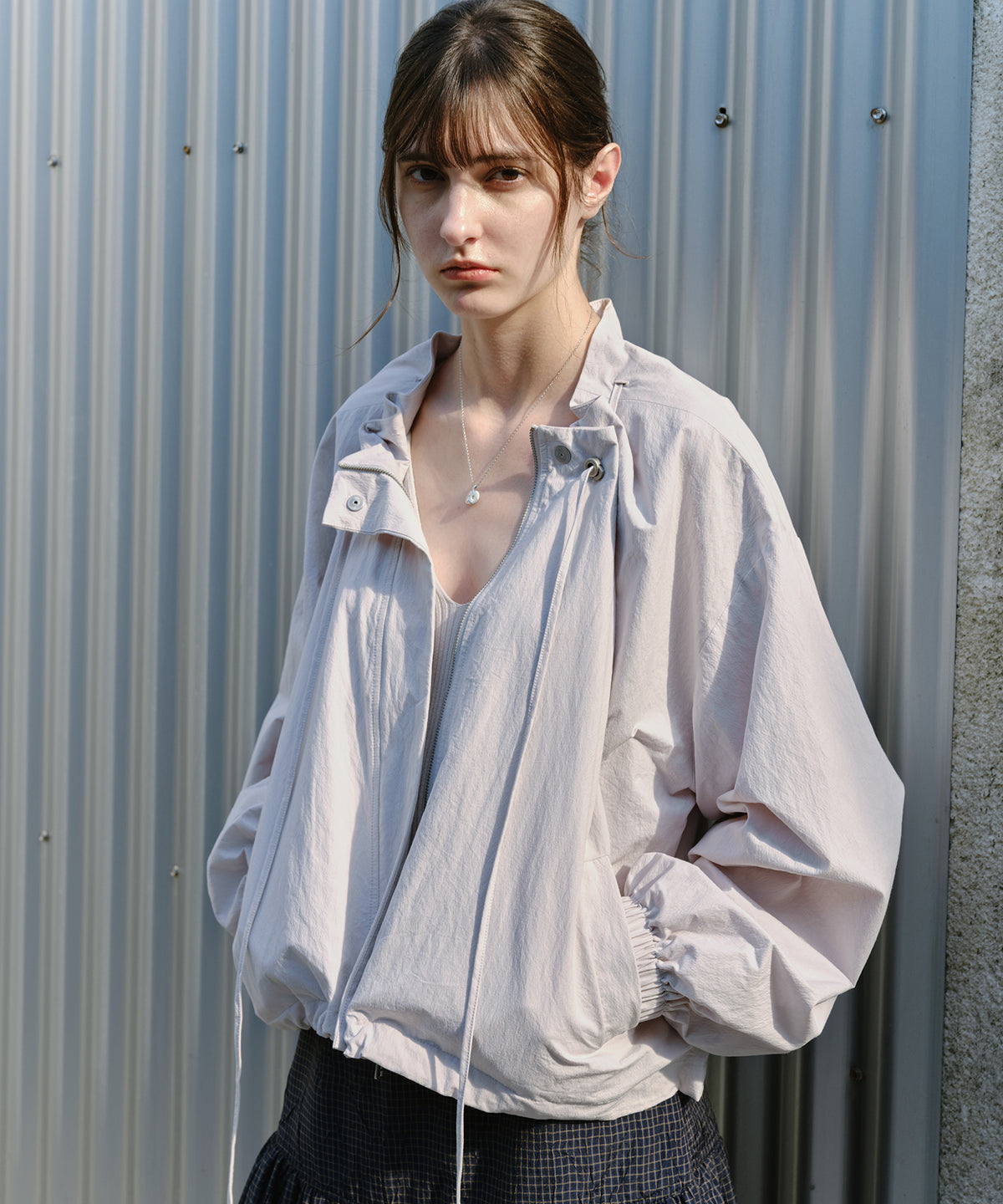 「9月下旬出荷予定」Drawstring Gathered Cropped Blouson