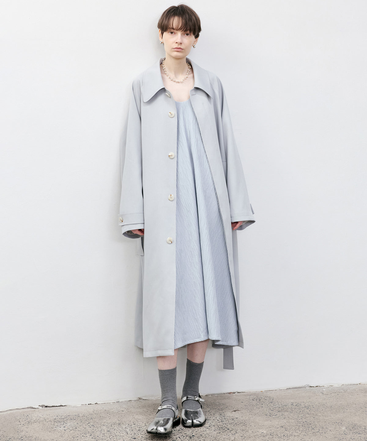 Big Collar Belted Trench Coat