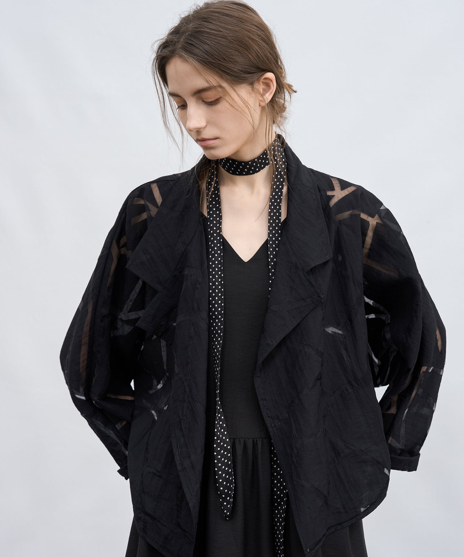 Sheer Geometric Burnout Short Jacket