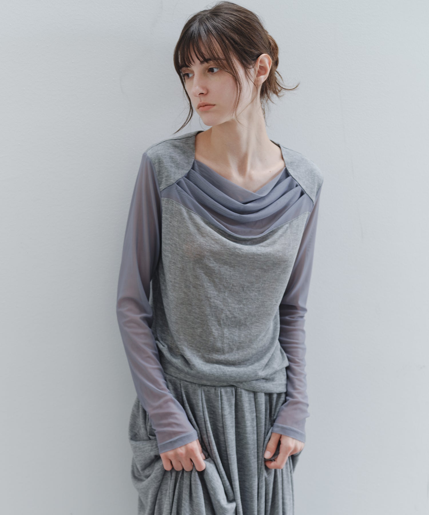 「6月上旬～中旬出荷」Draped Sheer Top