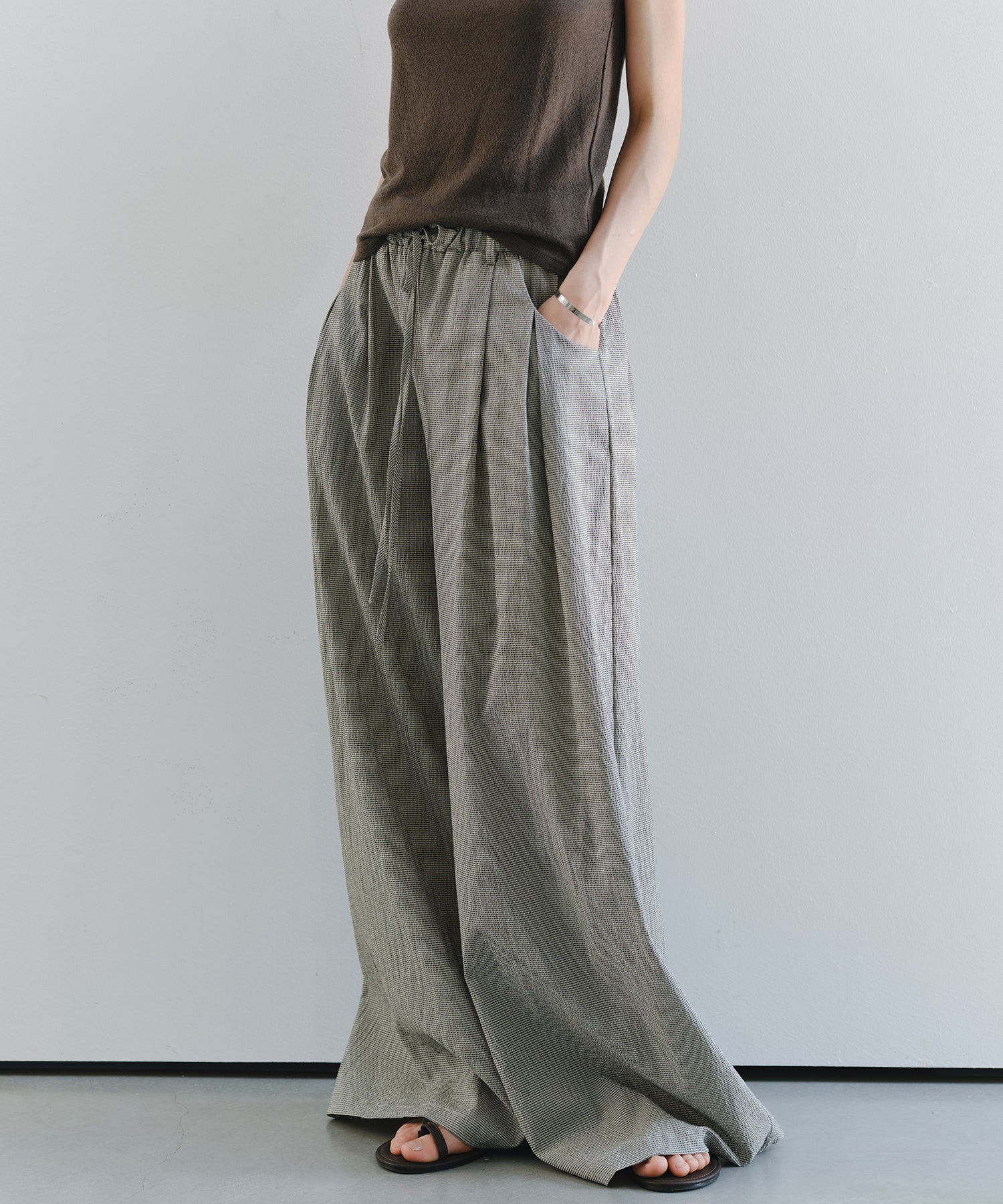 「7月上旬～中旬出荷」Textured Wide Easy Pants