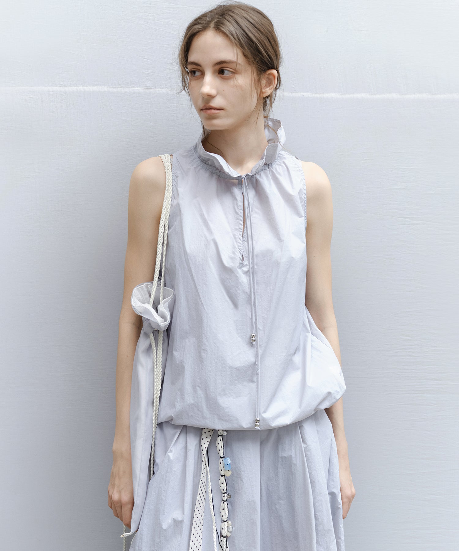 「4月中旬～下旬出荷」UPF50+ Frill Neck Sleeveless Top