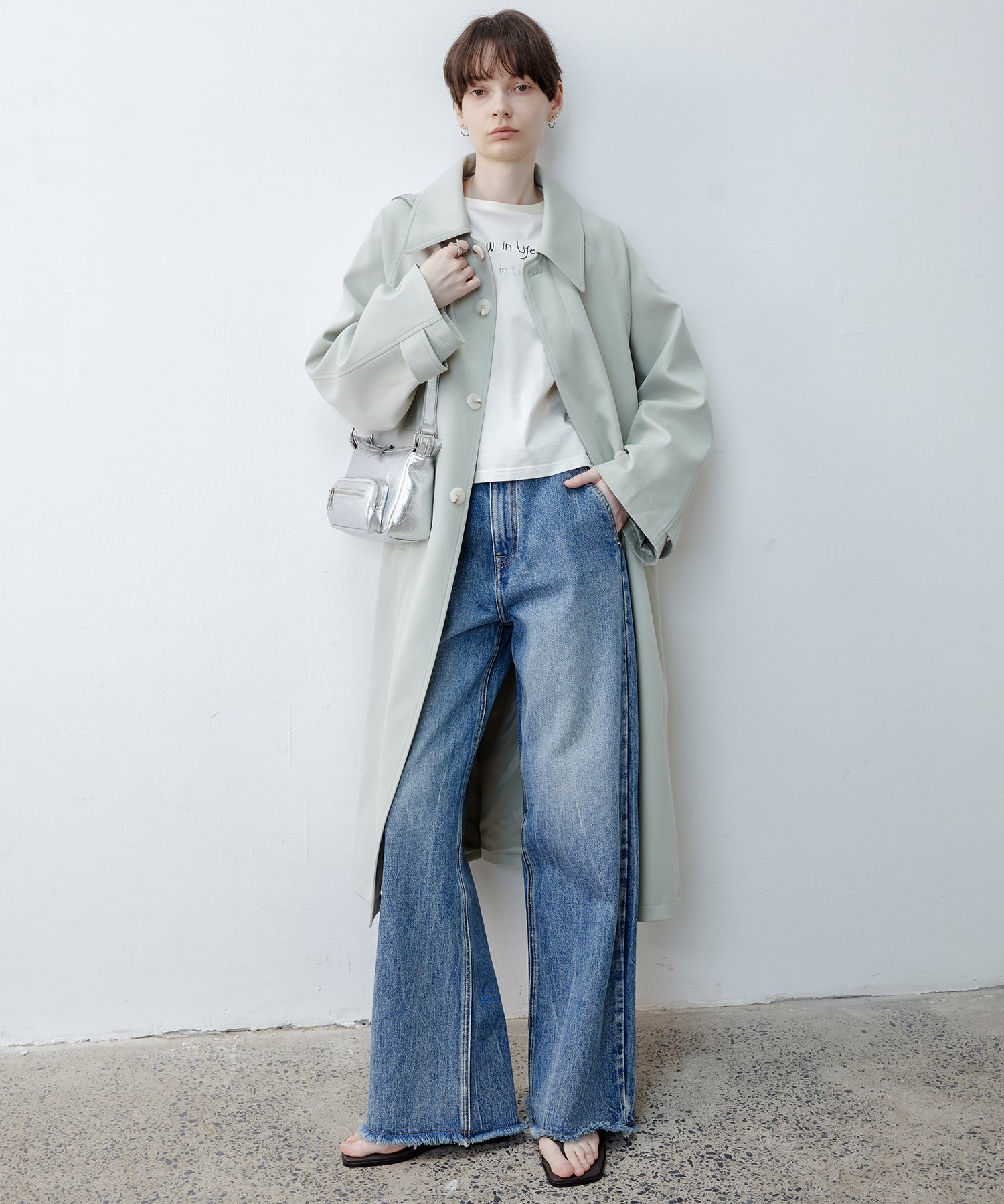 Oversized Raglan Sleeve Long Coat with Belt