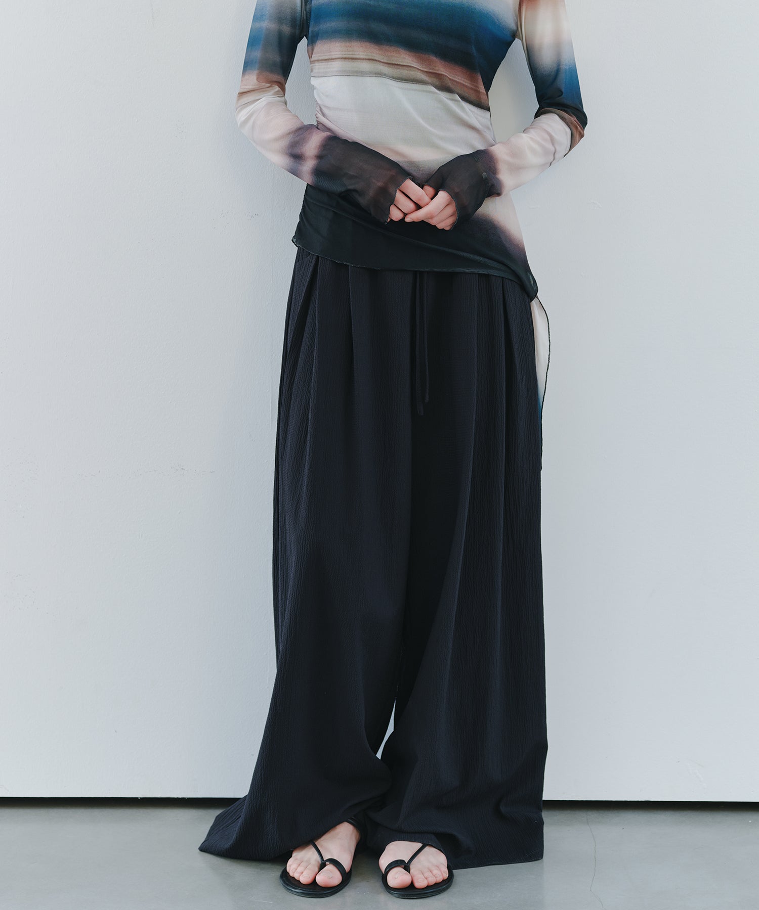 「7月上旬～中旬出荷」Textured Wide Easy Pants