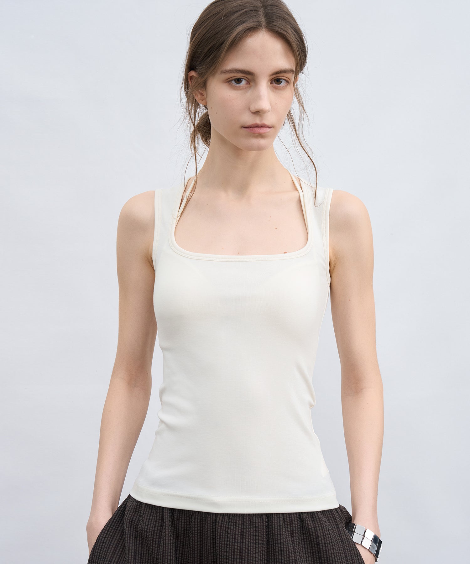 「4月中旬～下旬出荷」Square Neck Tank Top