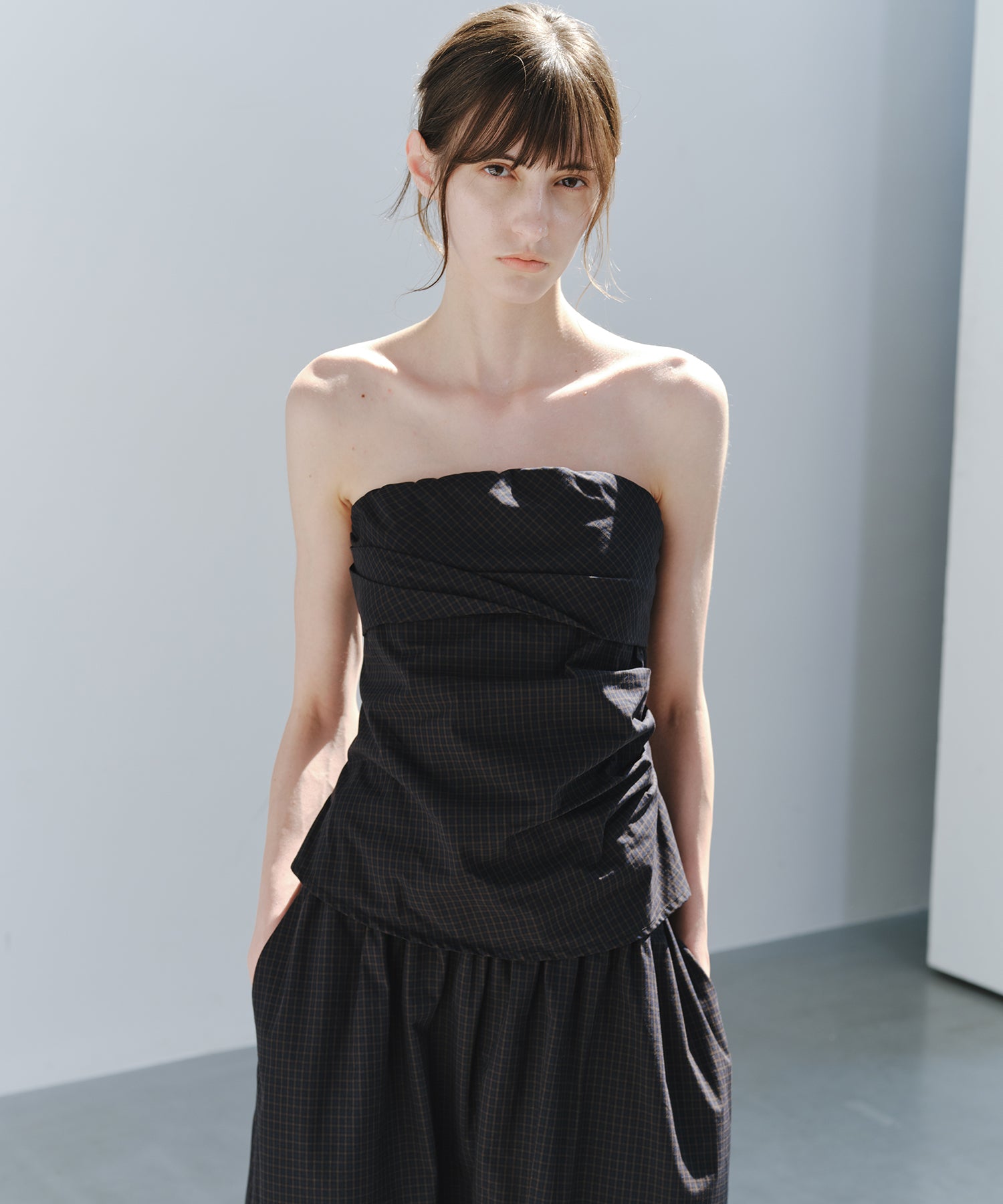 「7月上旬～中旬出荷」Shirred Bandeau Top
