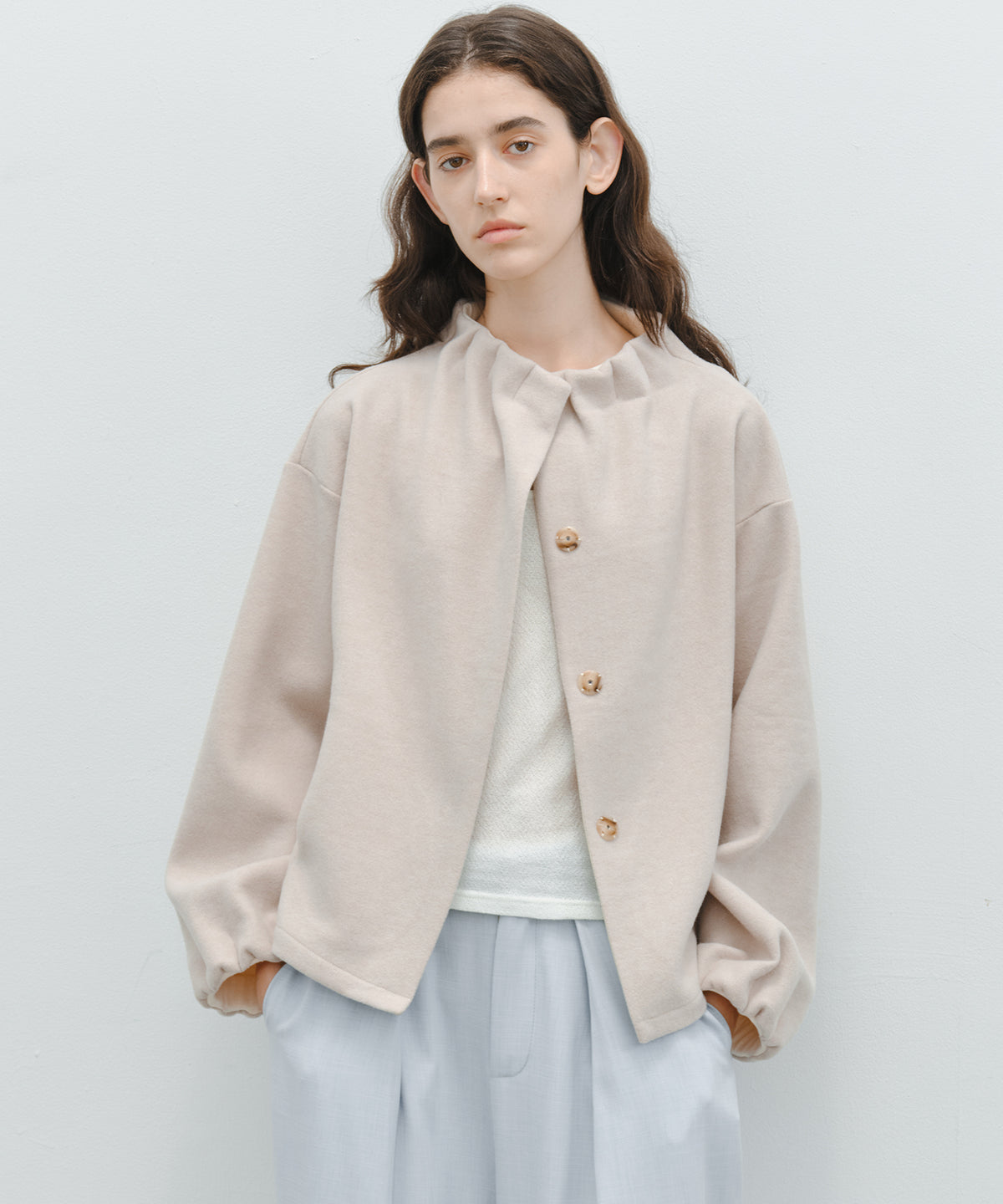 「10月下旬出荷予定」Wool-Like Balloon Flare Skirt