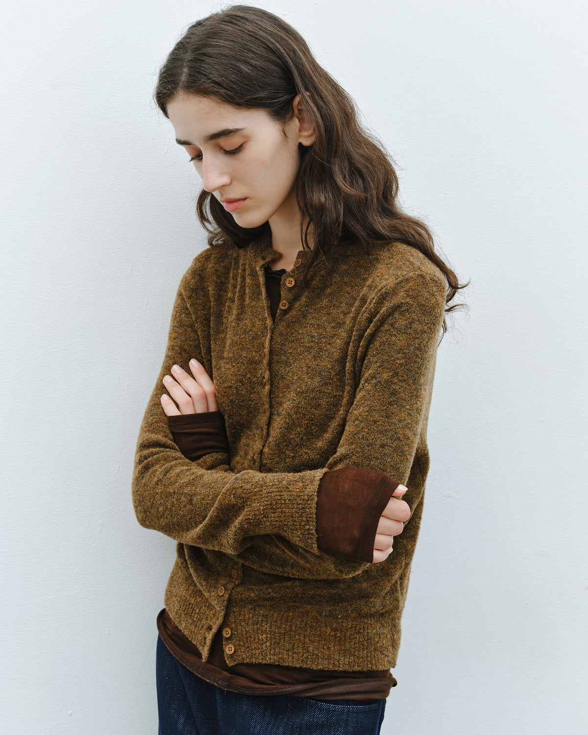 「10月下旬出荷予定」Melange Wool-Blend Multi Button Knit Cardigan