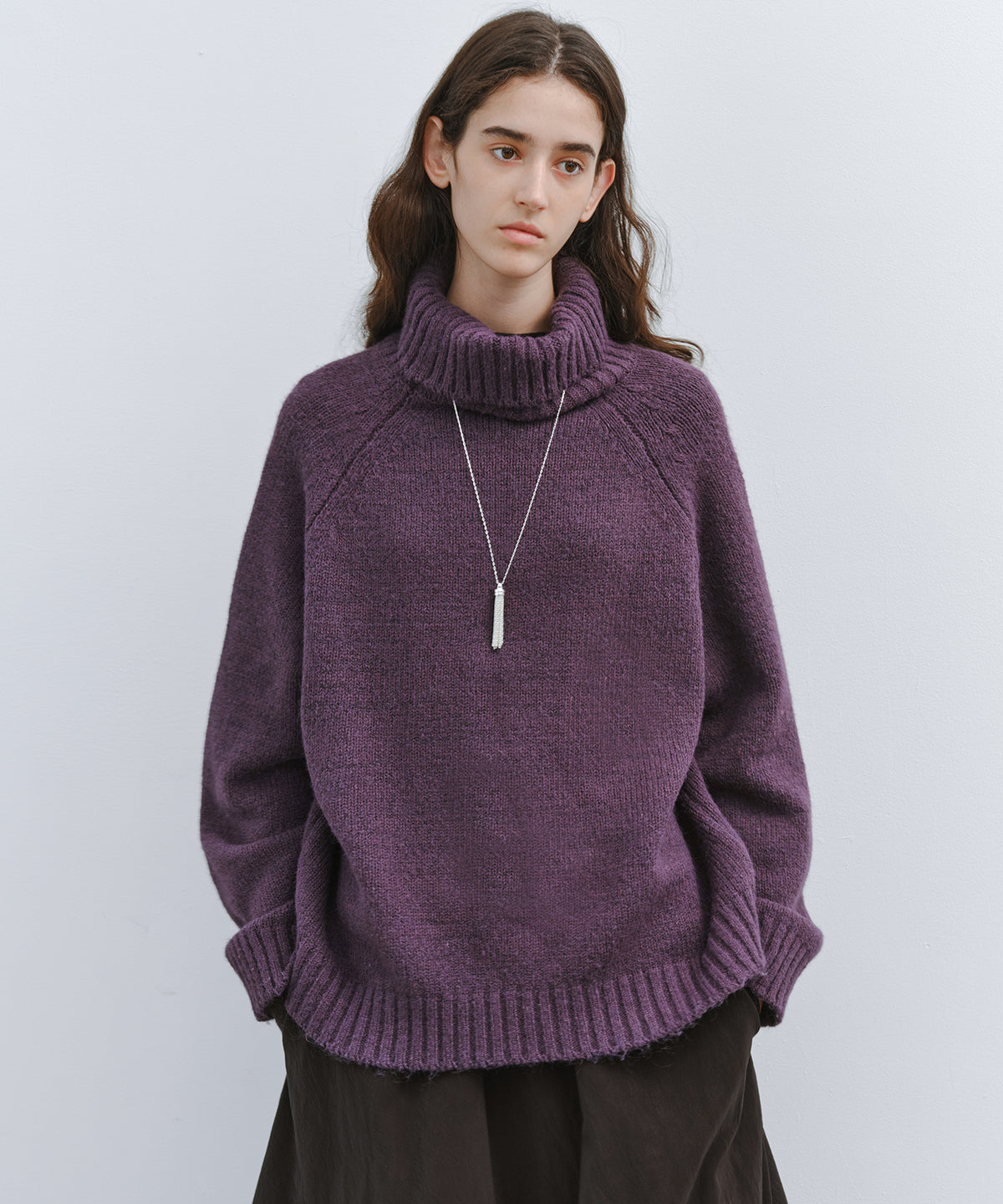 「11月下旬出荷予定」Turtleneck Raglan Knit Sweater