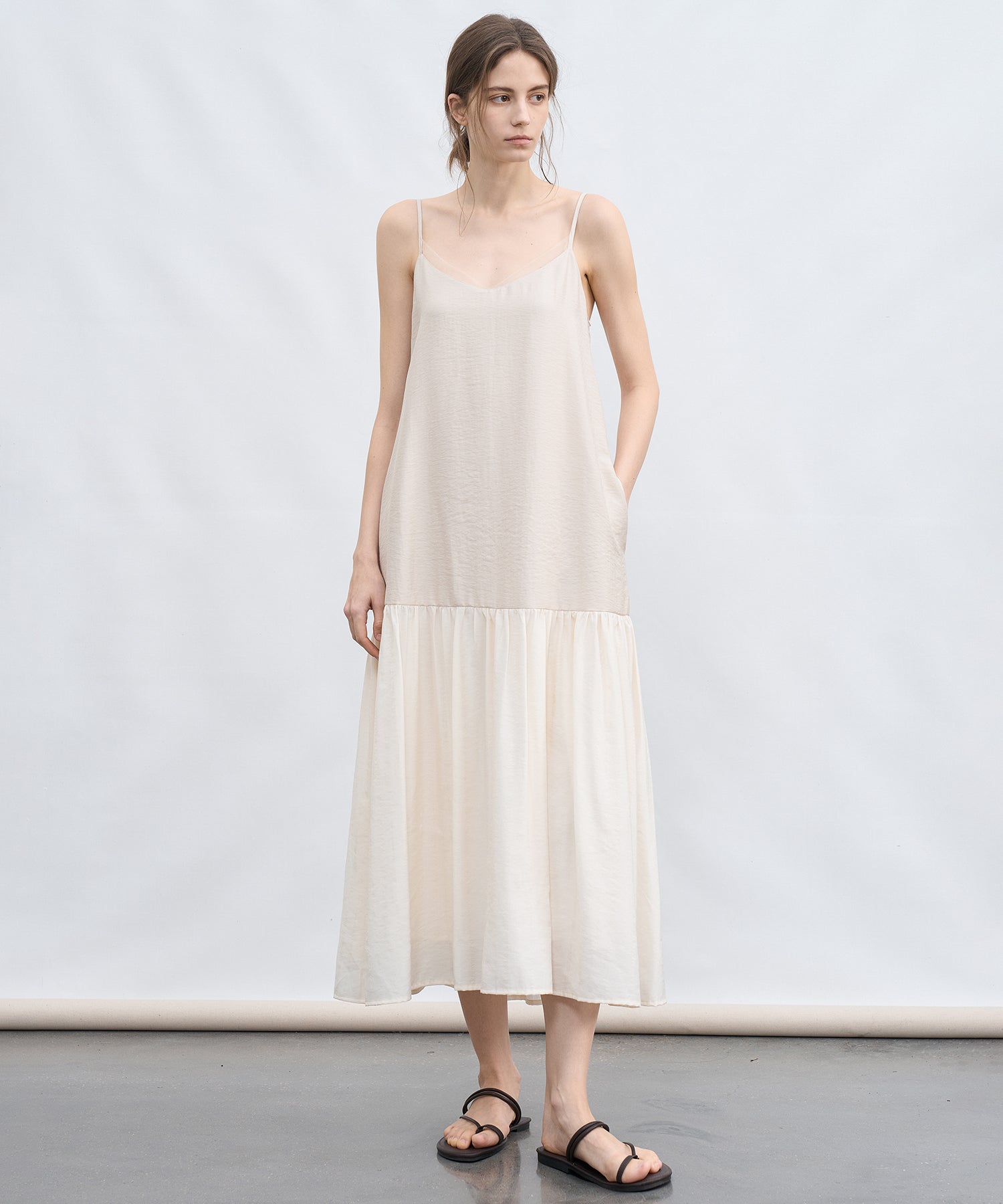 Sheer Docking Camisole Long Dress