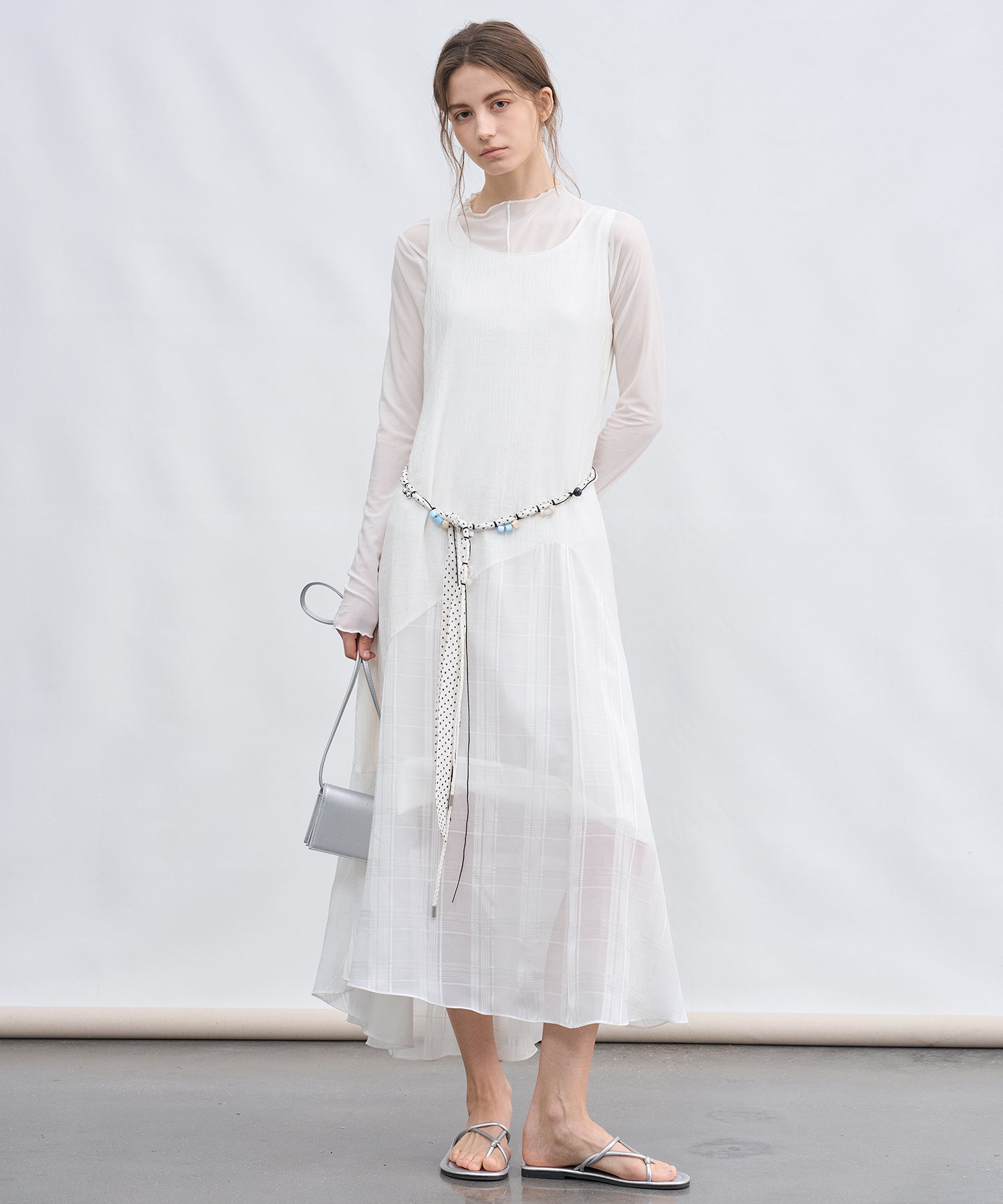 「4月中旬～下旬出荷」Sheer Layered Dress