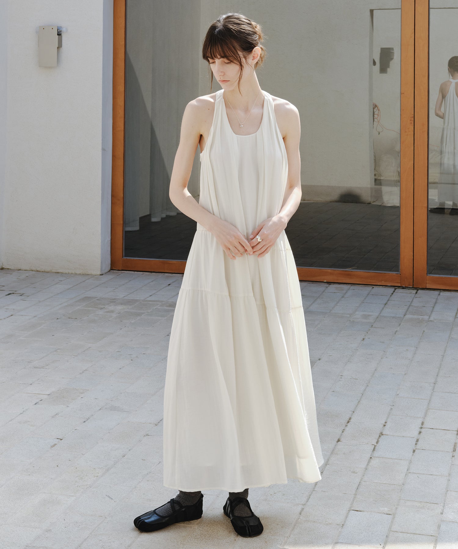 「7月上旬～中旬出荷」Halter Neck Tiered Maxi Dress