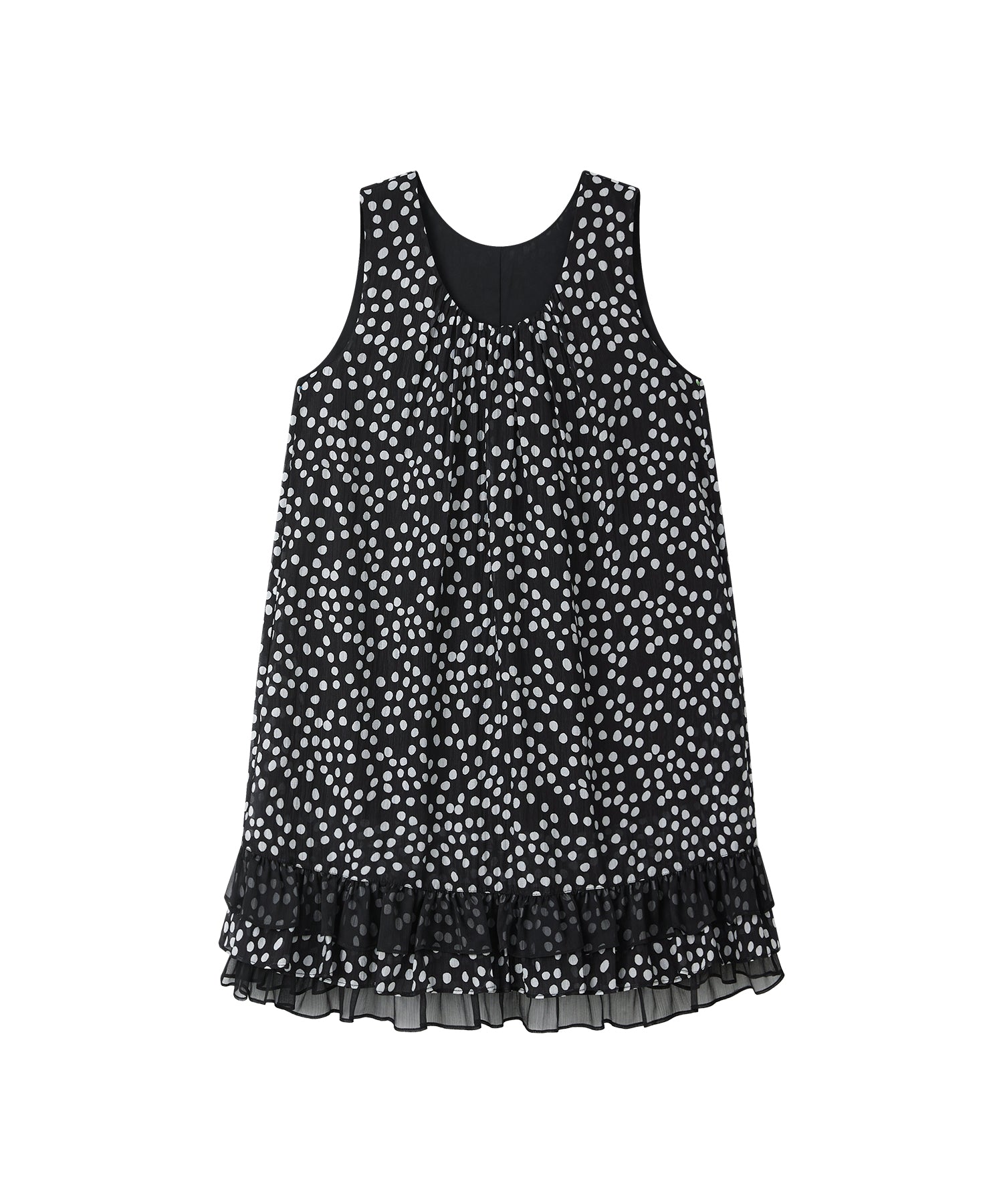 「7月中旬～下旬出荷」Dot Frill Hem Mini Dress