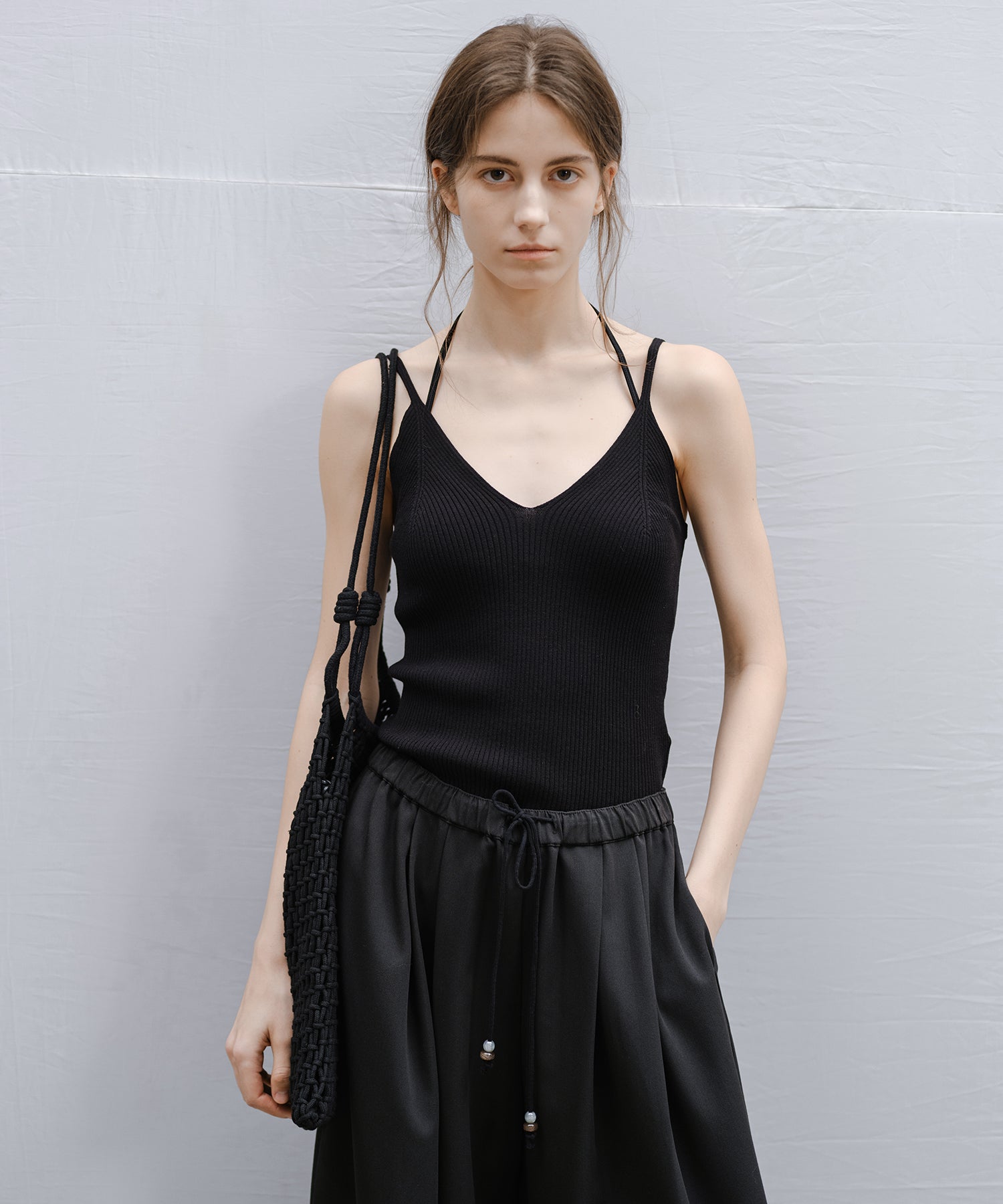 Ribbed Knit V-Neck Camisole Top