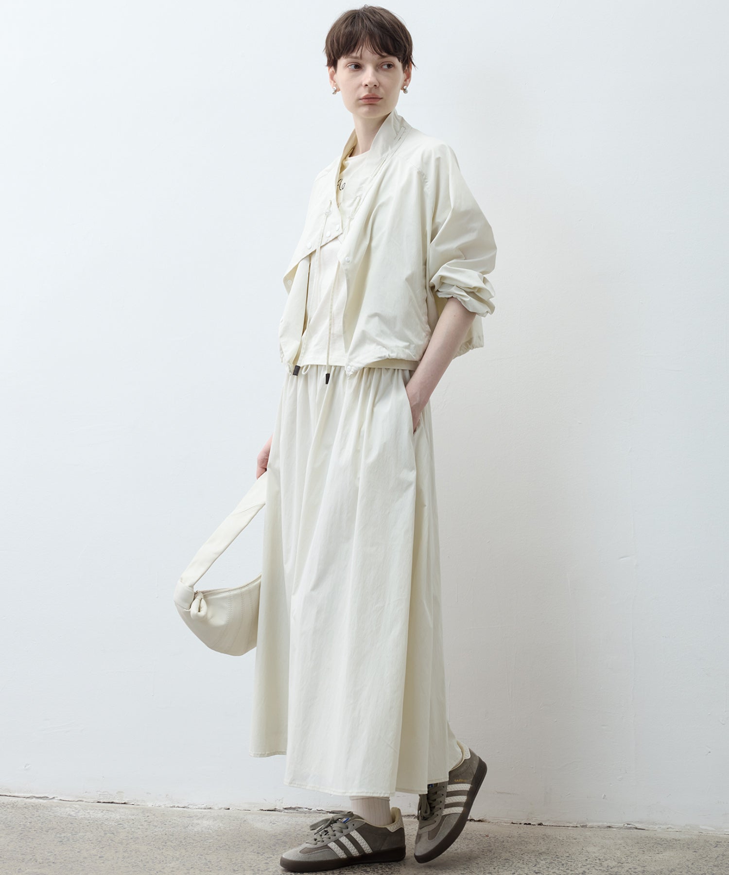 UV-Protection Basic Gathered Skirt