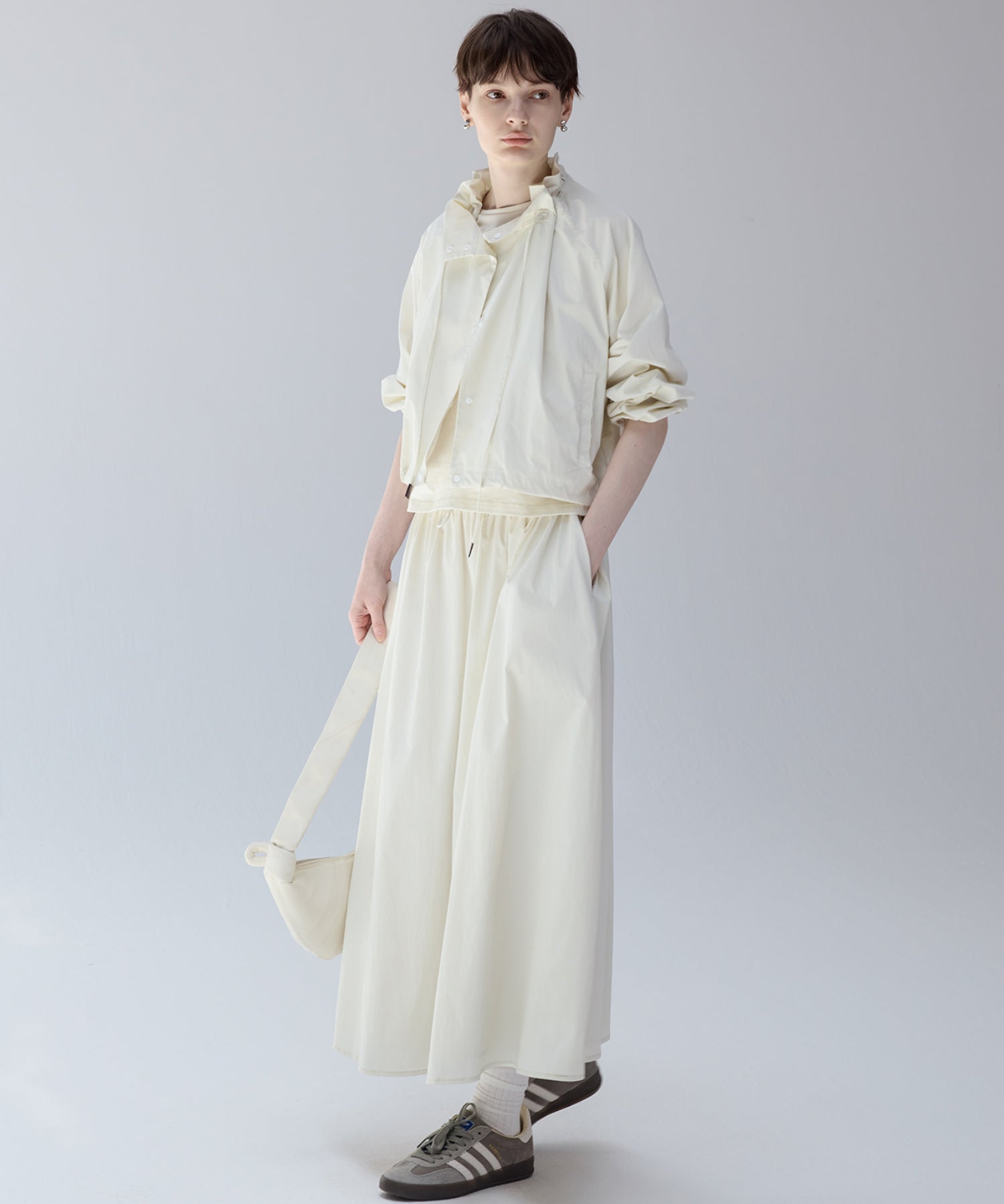 UV-Protection Basic Gathered Skirt