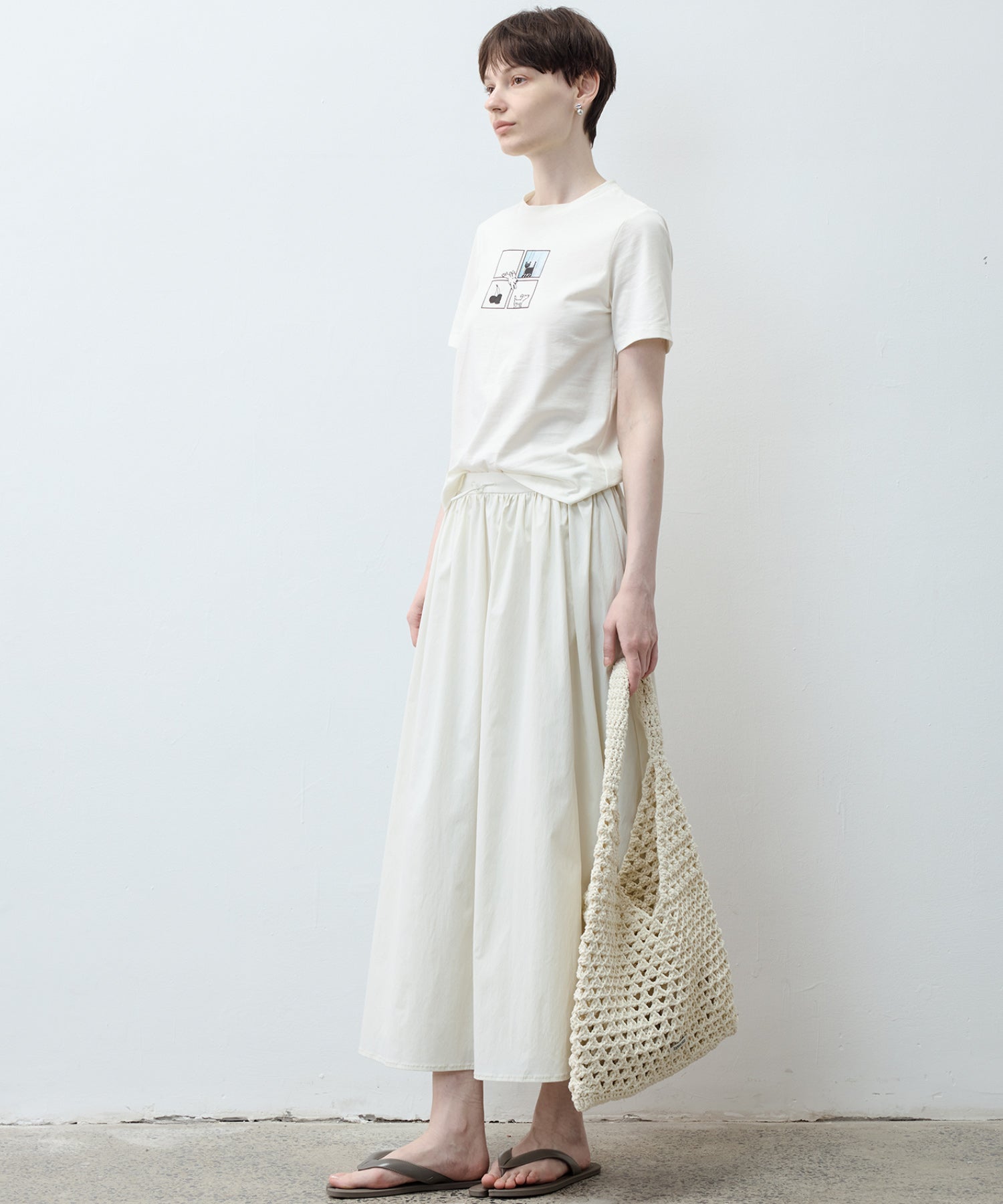 UV-Protection Basic Gathered Skirt