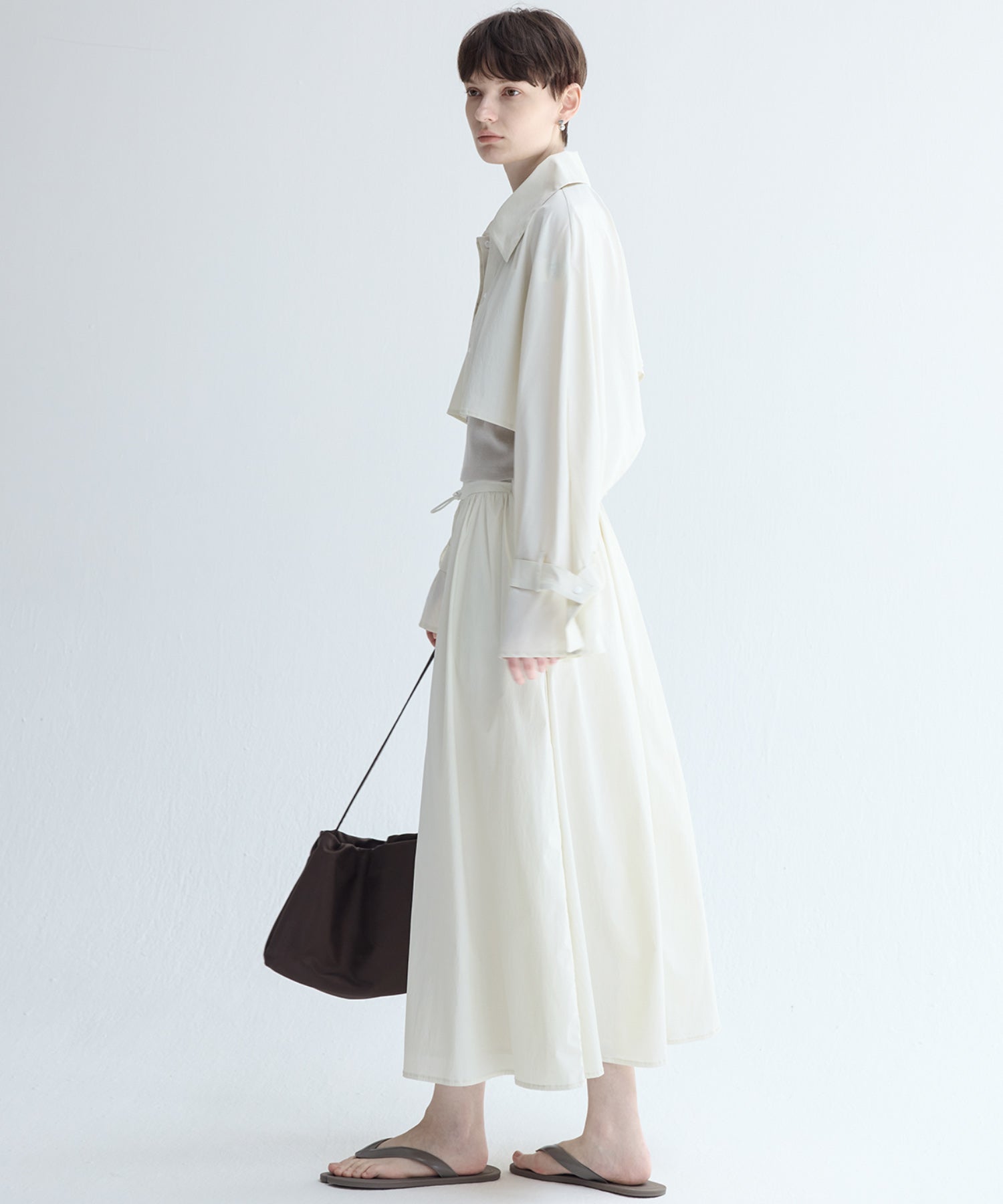 UV-Protection Basic Gathered Skirt