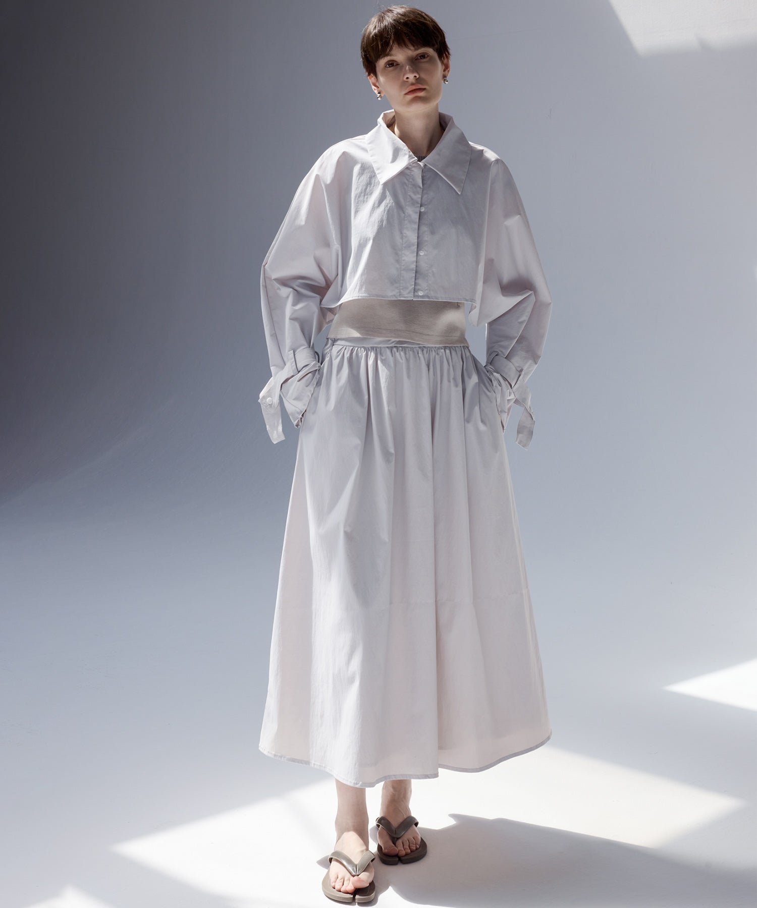 UV-Protection Basic Gathered Skirt