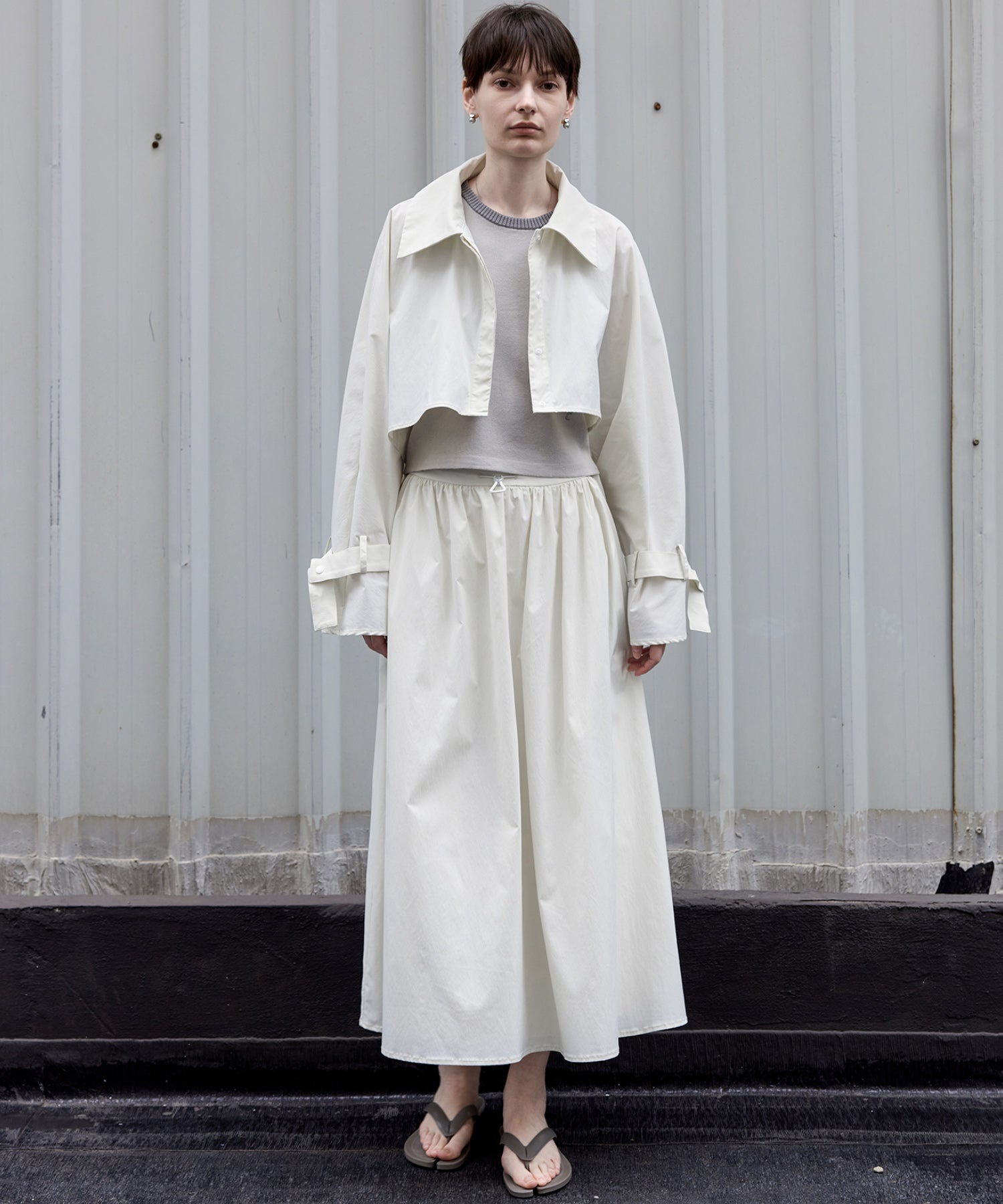 UV-Protection Basic Gathered Skirt