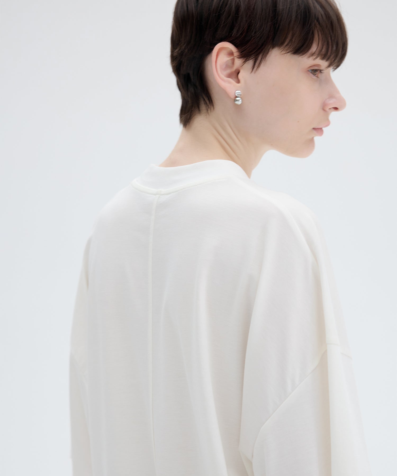 Oversize Contrast Sheer Docking T-Shirt/Tops