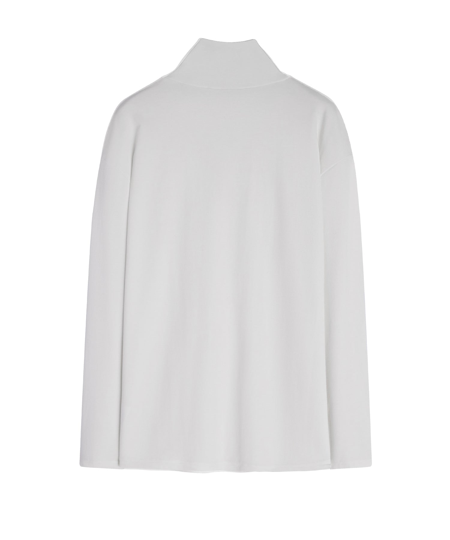 High neck long T-shirt cut-and-sew tops with logo 