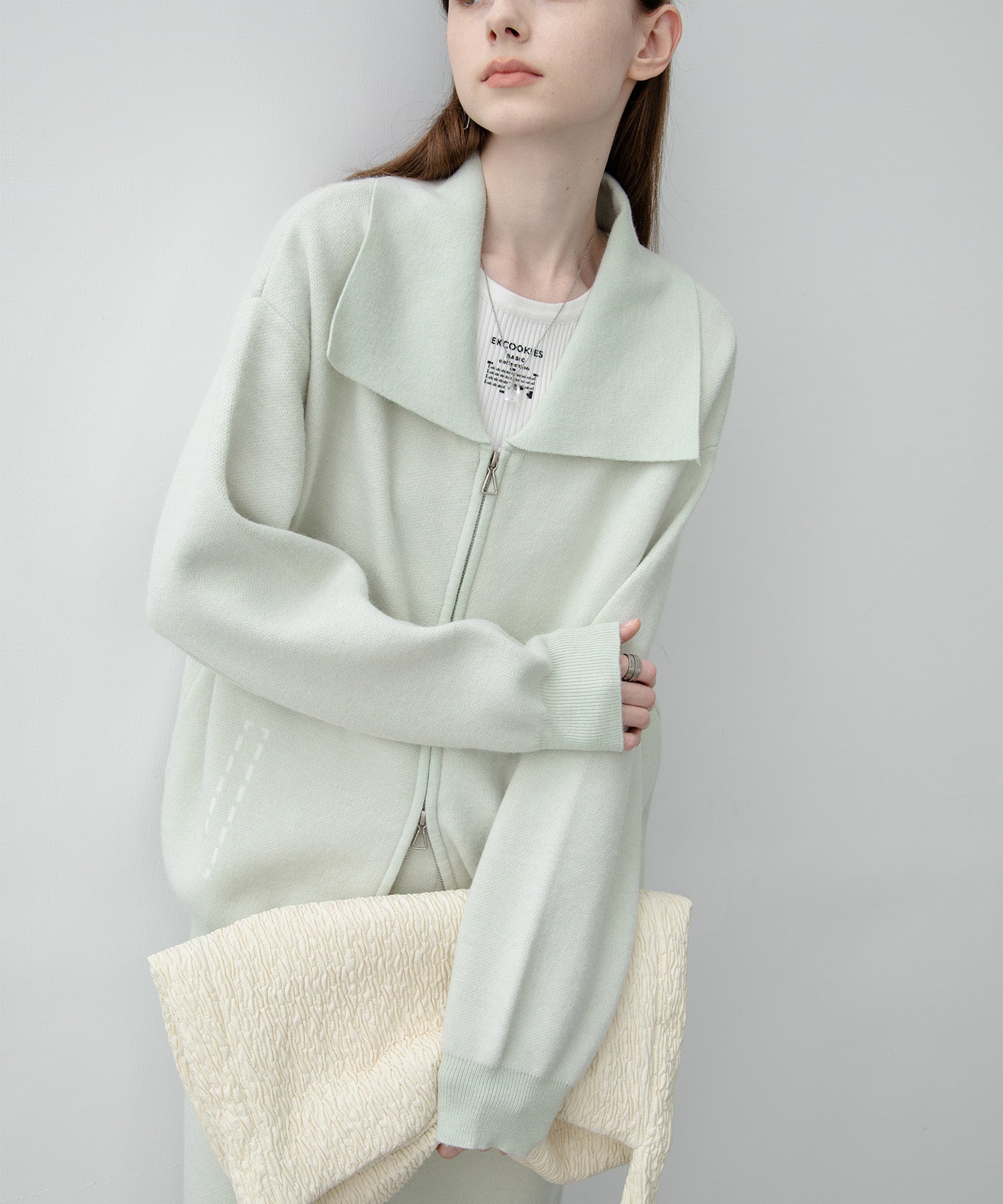 [UNISEX] Milanese rib knit blouson